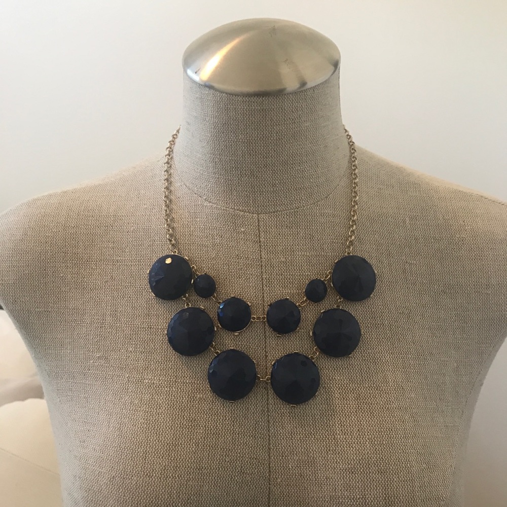 Navy bauble statement necklace